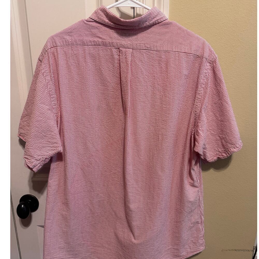 Ralph Lauren Red White Seersucker Button Down Short Sleeve Classic Fit Sz XL - Picture 4 of 10